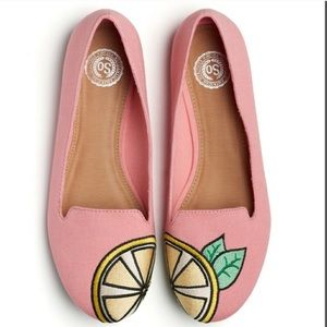 Lemon printed ballet flats